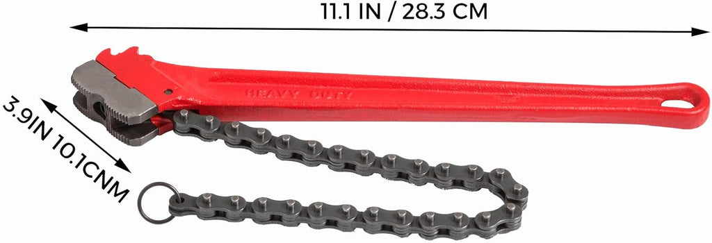 Chain Wrench Pipe 36inch, Heavy Duty Oil Filter Chain Wrench Capacity 4-1/2 to 7-1/2inch, Chain Length 760 mm R8108
