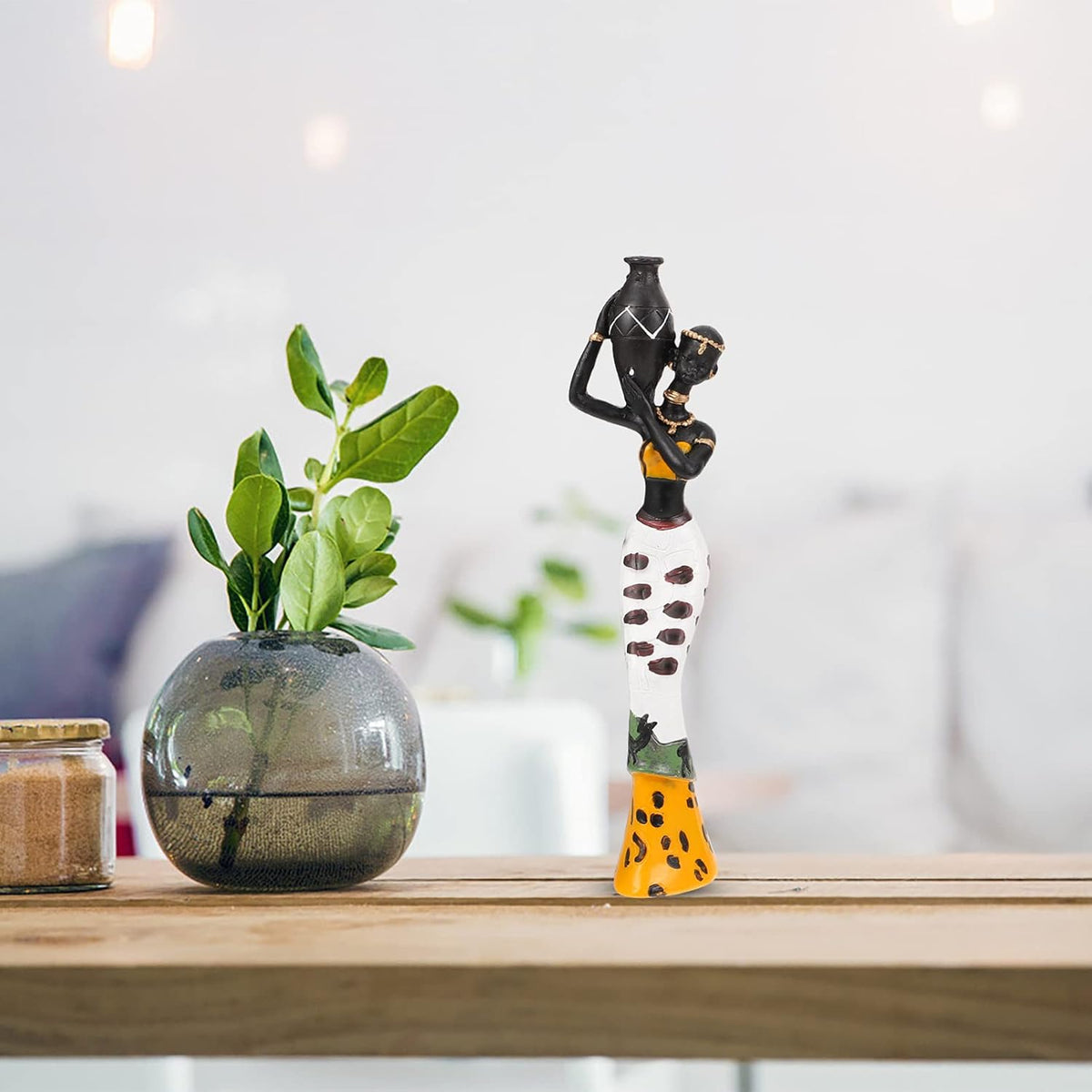 3 Piece Set African Statue Crafts Praying Girl Decoration Centerpieces K888