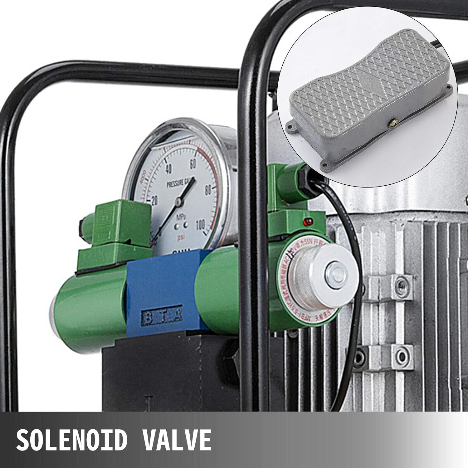 Hydraulic Electric Pump 750W Double Acting 110V 7L Solenoid Pedal Hydraulic Power Pack W473634