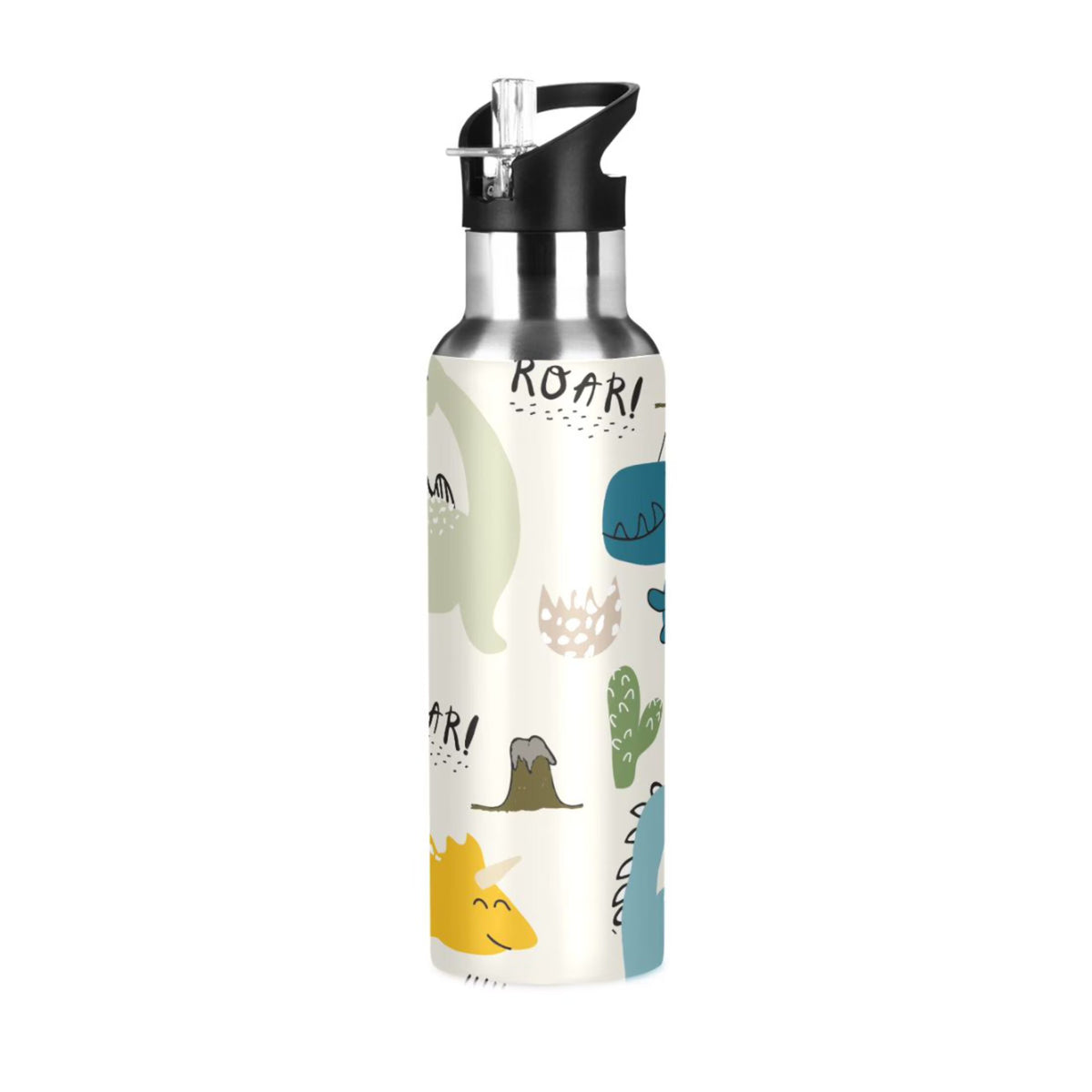 Stainless Steel Insulated Thermos Vacuum Flask Water Bottle with Straw Lid T200283
