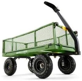 4 Cu Steel Utility Cart with No-Flat Tires, Green F957