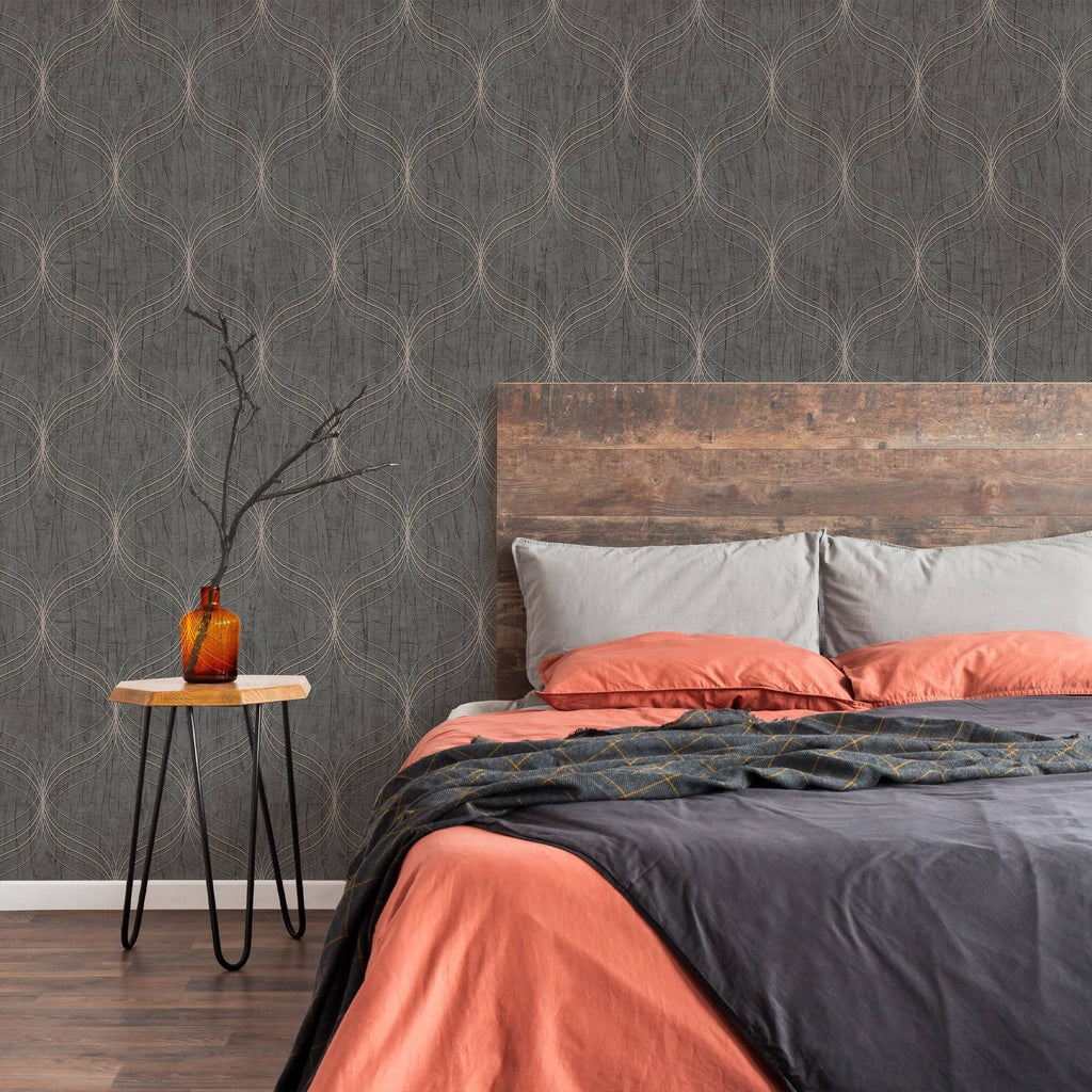 Optical Geo Grey Removable Wallpaper A3150