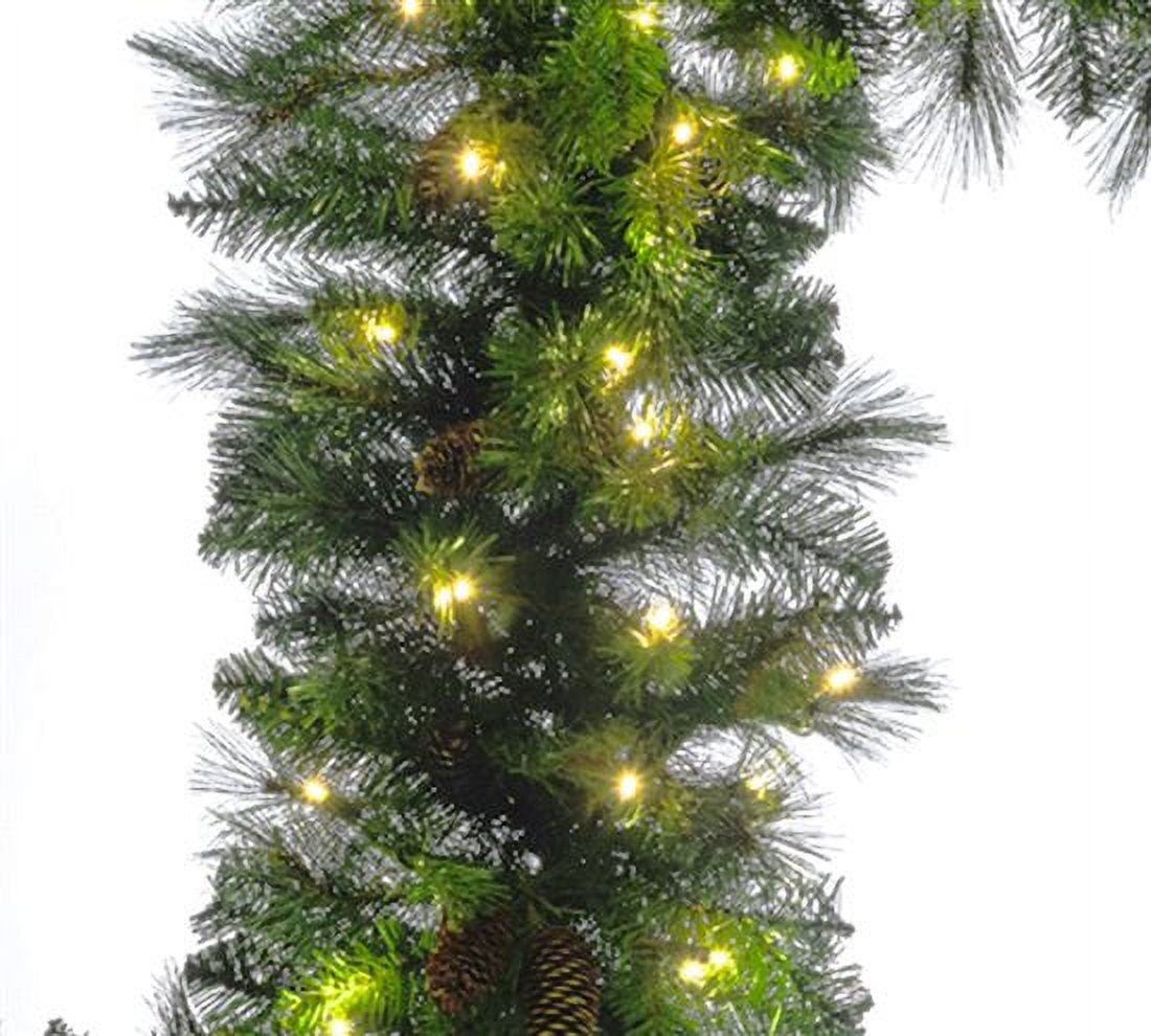 Pre-Lit Mixed Noble Garland with 100 Warm White Lights and Pinecones C69517