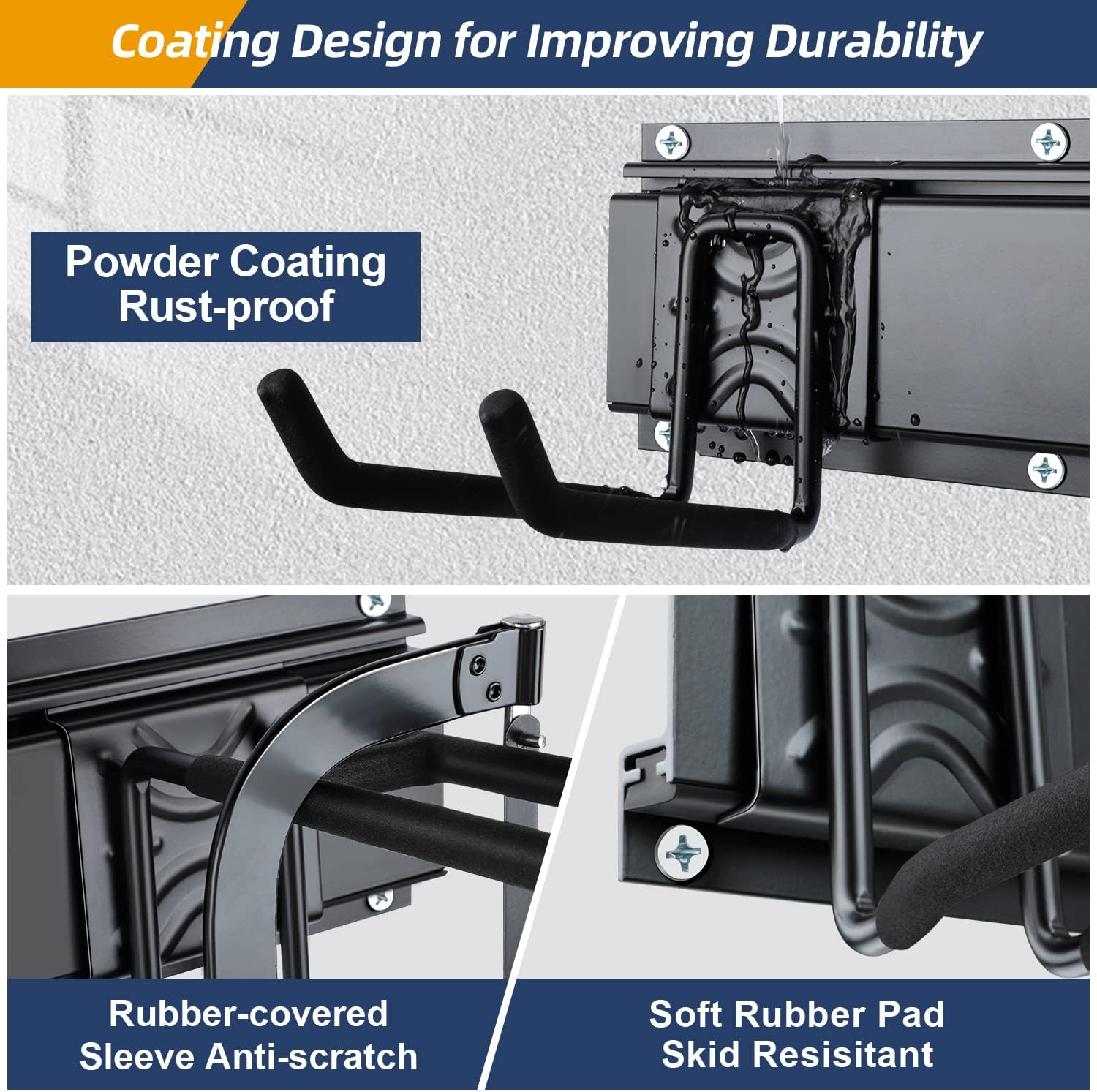 Heavy Duty Steel Wall Mount Tool Storage Rack, Pack of 2 J860804