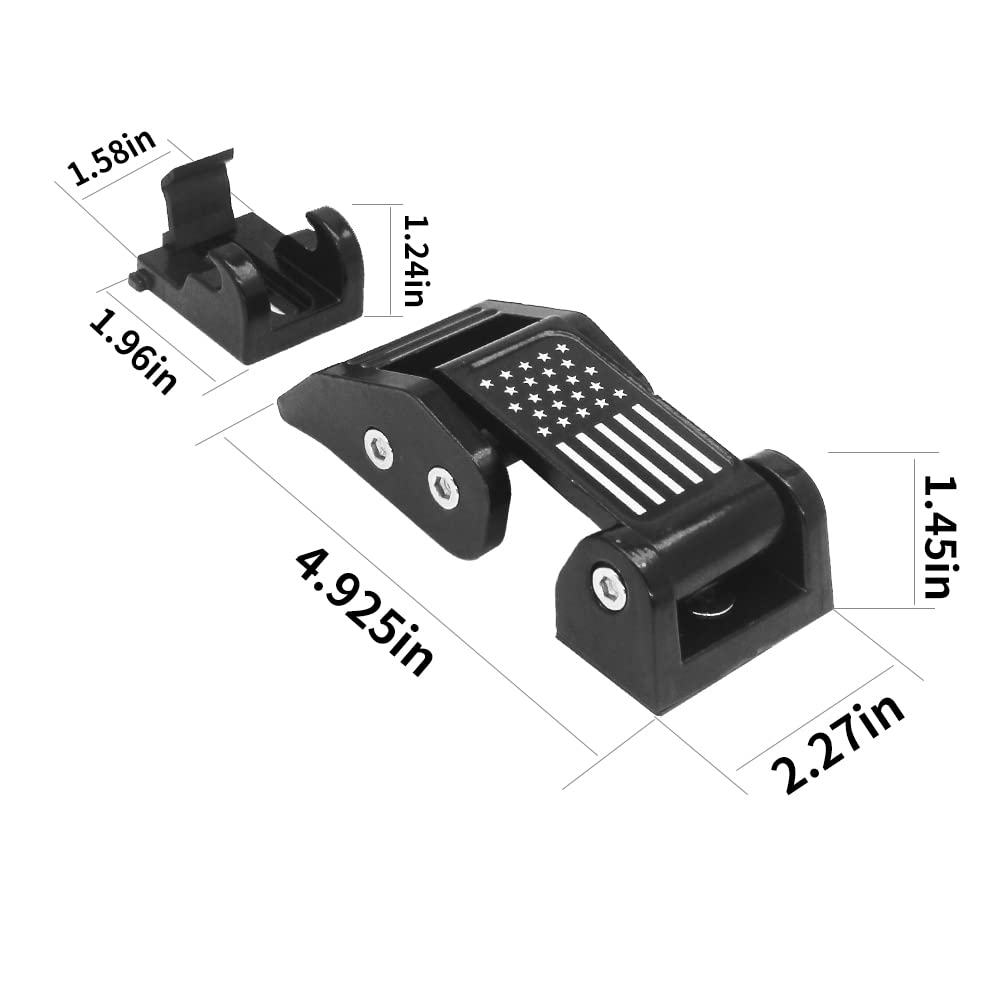 Aluminum Hood Latches Catch with U.S. Flag Style, Adjustable Kit, 1 Pair C6817