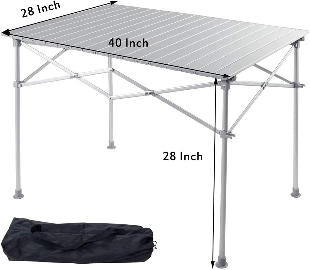 Portable Aluminum Folding Camping Table with Storage Bag E338827