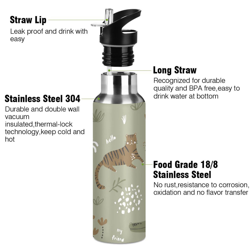 Green Vacuum Insulated Stainless Steel Water Bottle 20 OZ W98917