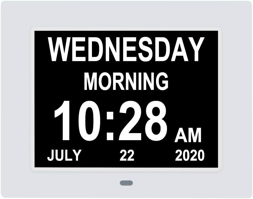 Extra Large Digital Calendar Day Date Clock with 12 Alarm Options L272