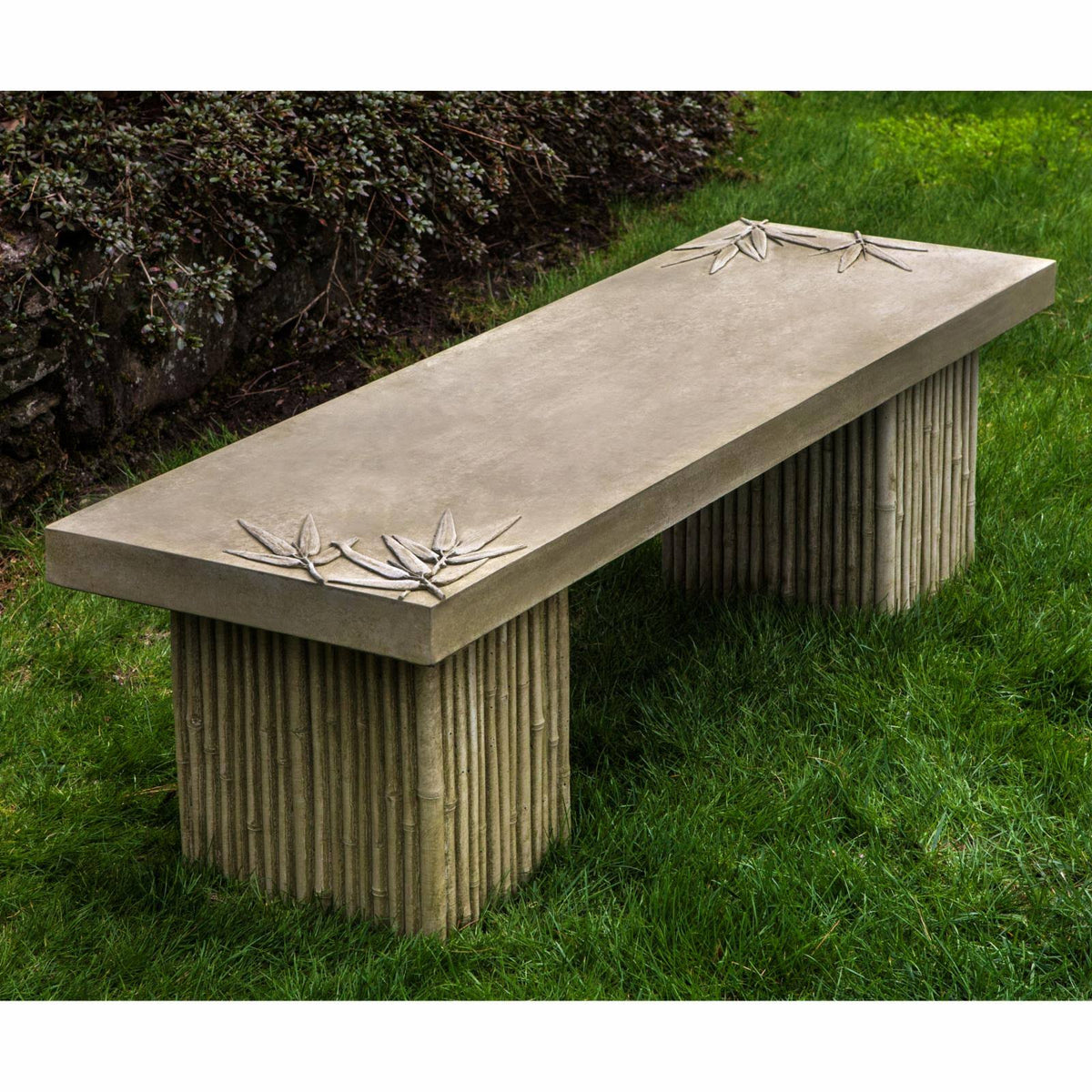 Aged Limestone Cast Stone Backless Garden Bench L57111