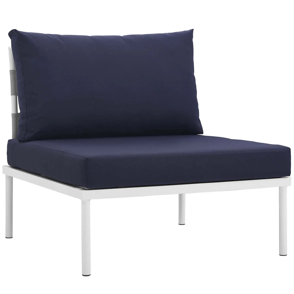 Navy Blue White 10 PCS Rattan Sectional Sofa Set B621