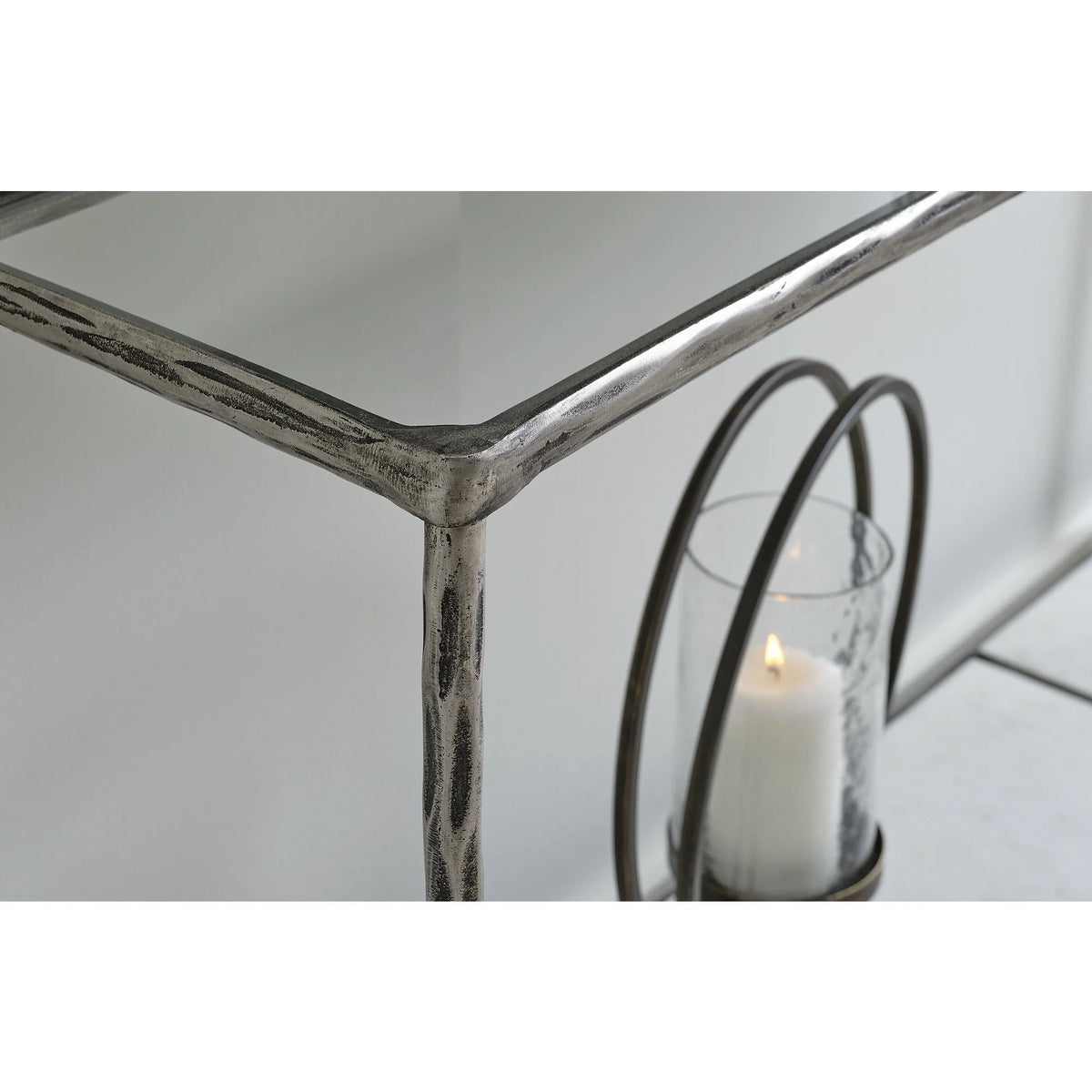 Antique Pewter Finish Console Sofa Table A878252