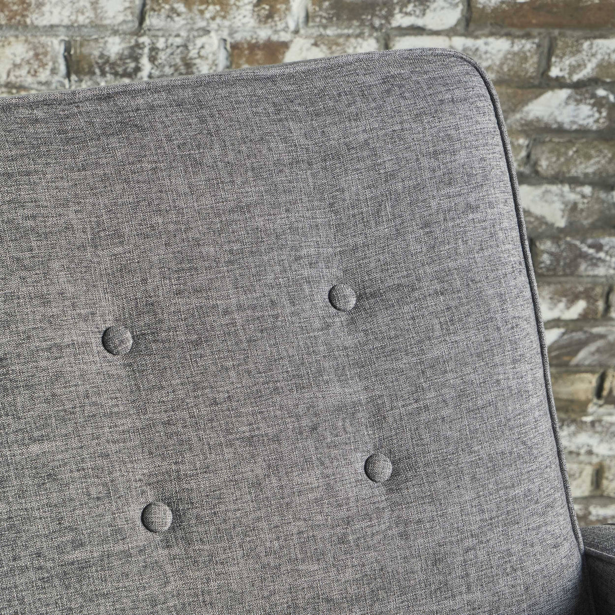 Gray Buttoned Fabric Reclining Loveseat O49381