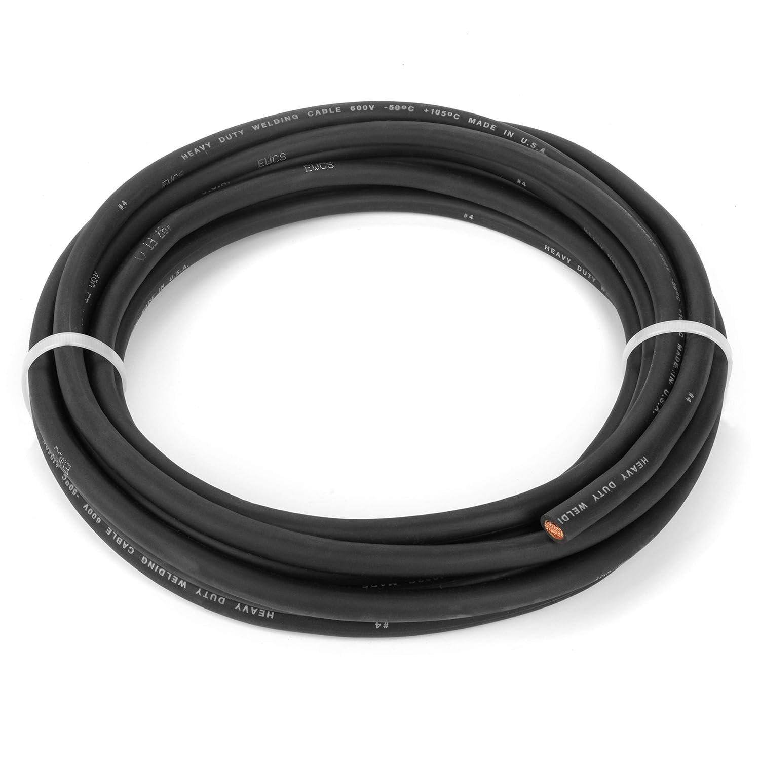 4 Gauge Extra Flexible Welding Cable 600 Volt Black 25 Feet Pack of 2 L826006
