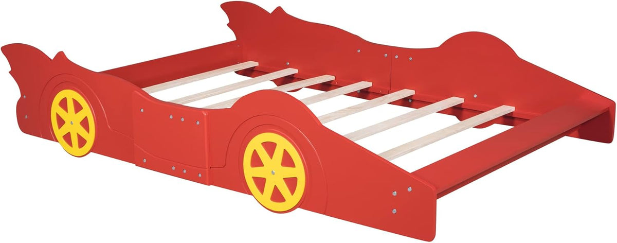 Red Full Size Race Car-Shaped Platform Bed Z5578
