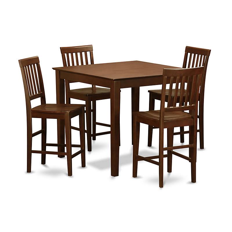 Mahogany Counter Height Pub Table Set with 4 Chairs S496723