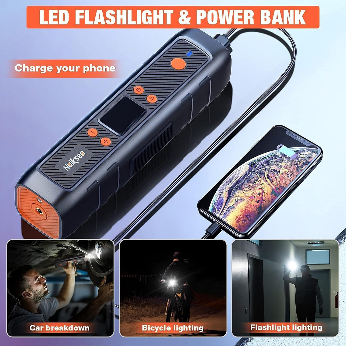 Tire Inflator Portable Air Compressor, 150PSI Cordless Tire Pump with 6000 mAh Rechargeable Lithium Battery, Pack of 2 W738627