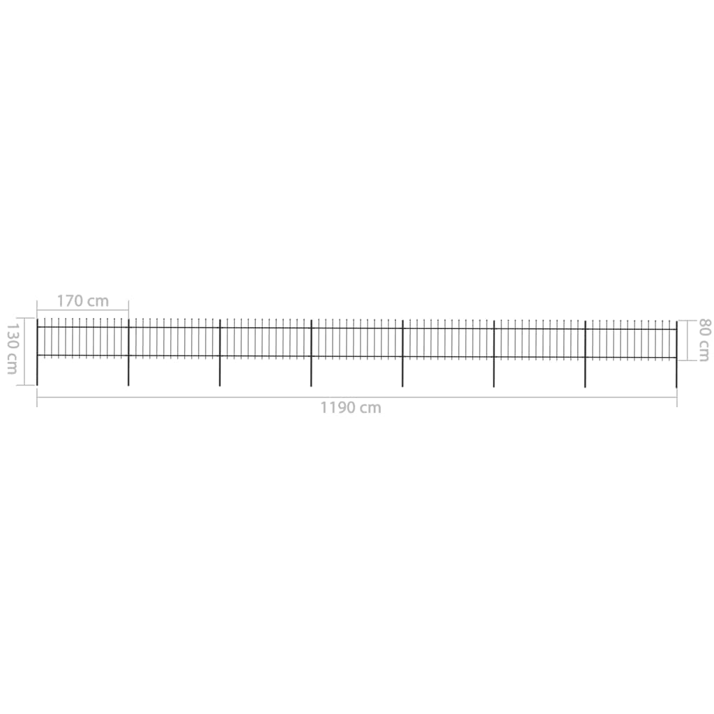 Black Steel Garden Fence with Spear Top T861