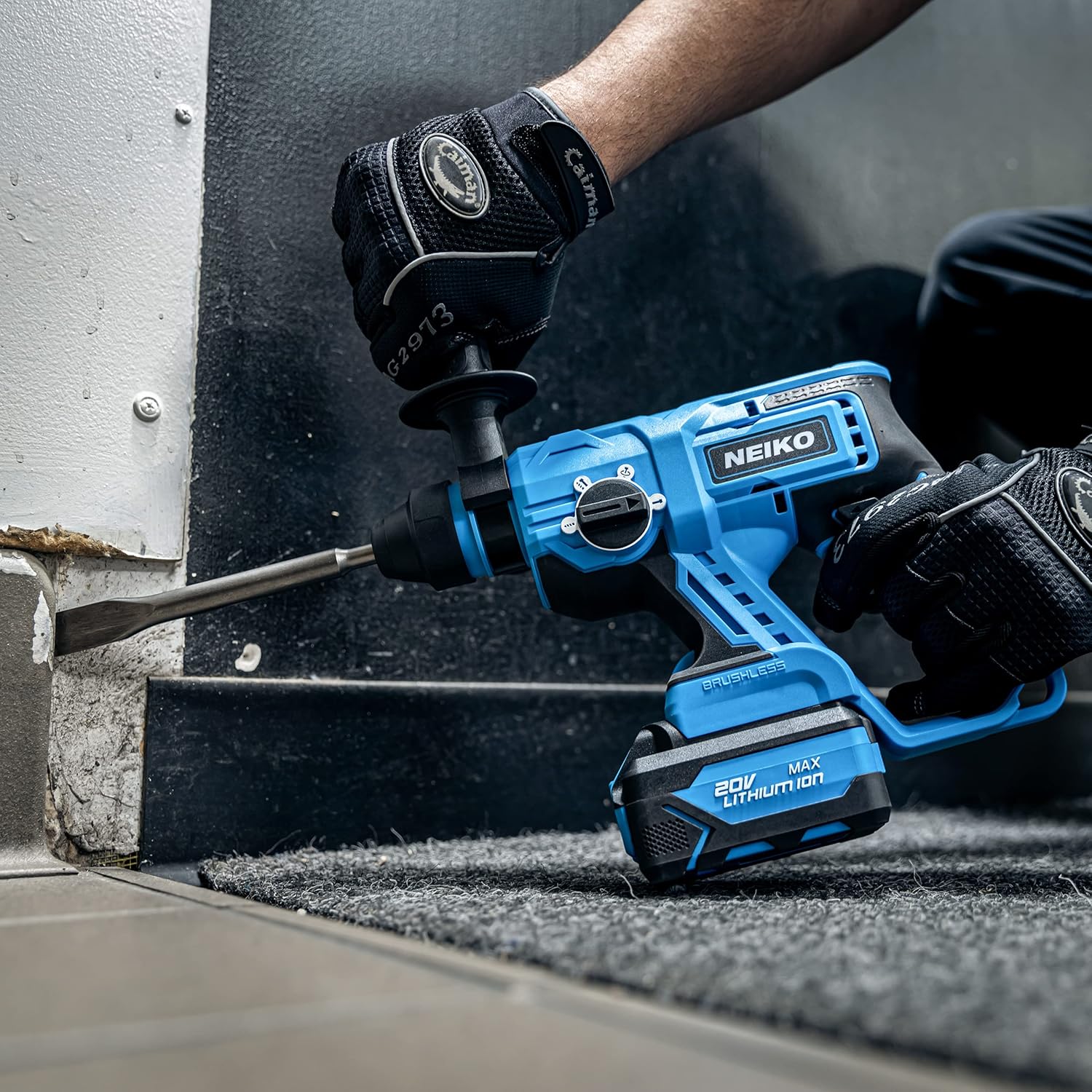 Cordless Rotary Hammer Drill with 20-Volt Li-ion Rechargeable Battery and SDS Plus Bit System S29232