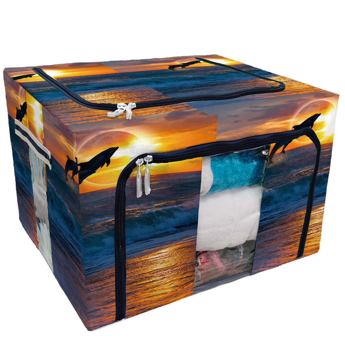 Storage Bag Clear Window Storage Bins Boxes Organizer With Steel Metal Frame M324