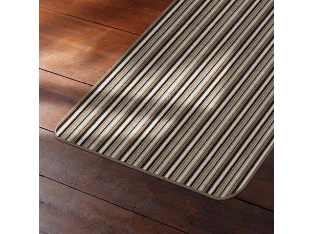 Mocha Brown Stripe Skid-Resistant Carpet Runner 10 ft. x 27 in. H436637