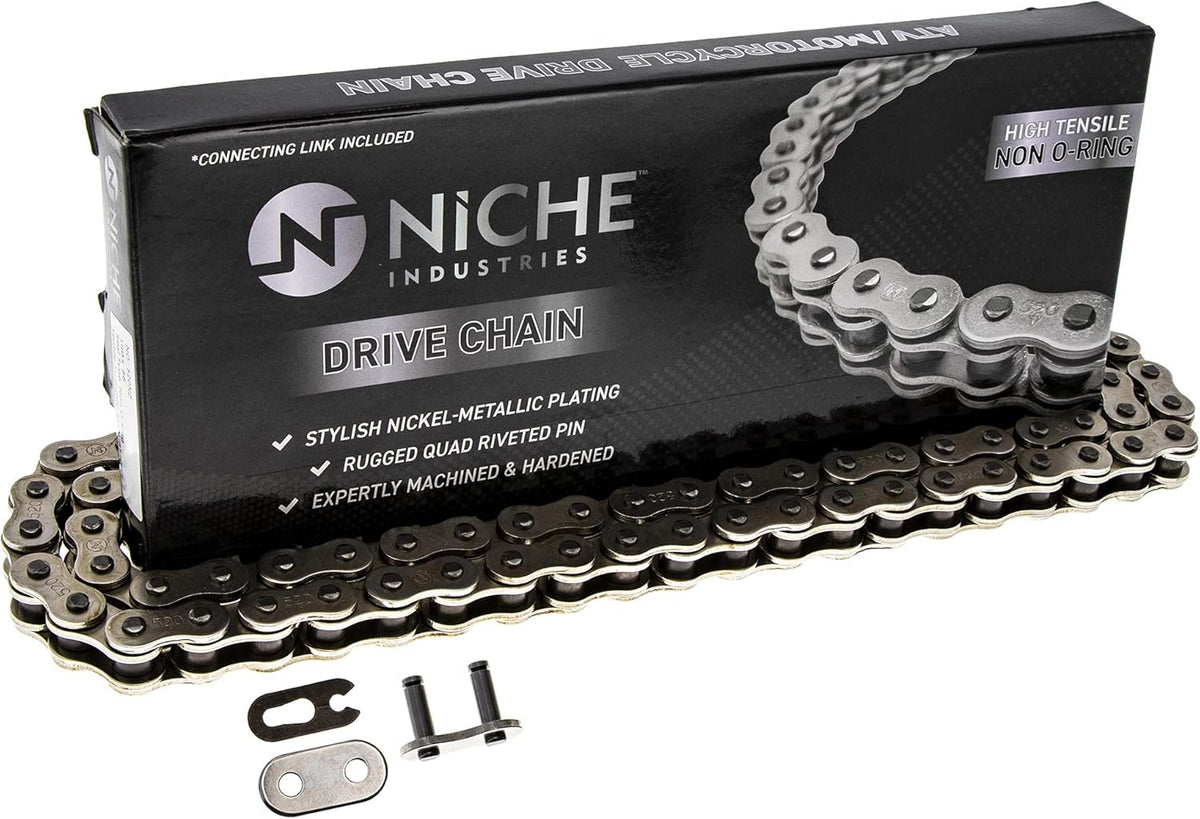 Drive Sprocket Chain Combo Front 14 Rear 38 Tooth 520NZ Standard 98 Links Pack of 2 I730