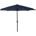 Navy Solid Octagon Folding Patio Umbrella with Push-Button Tilt and Crank Opening A5845
