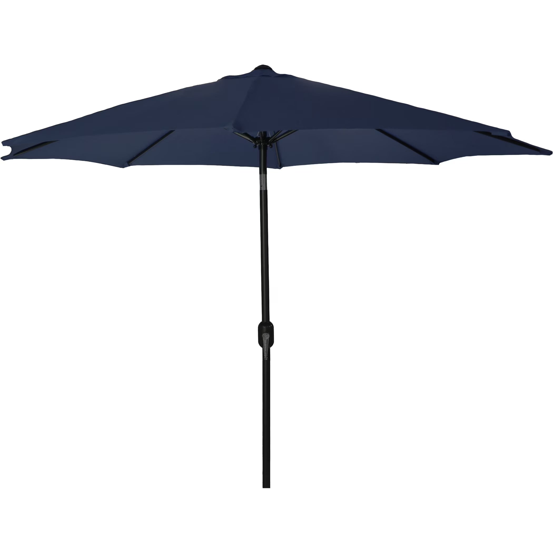 Navy Solid Octagon Folding Patio Umbrella with Push-Button Tilt and Crank Opening A5845