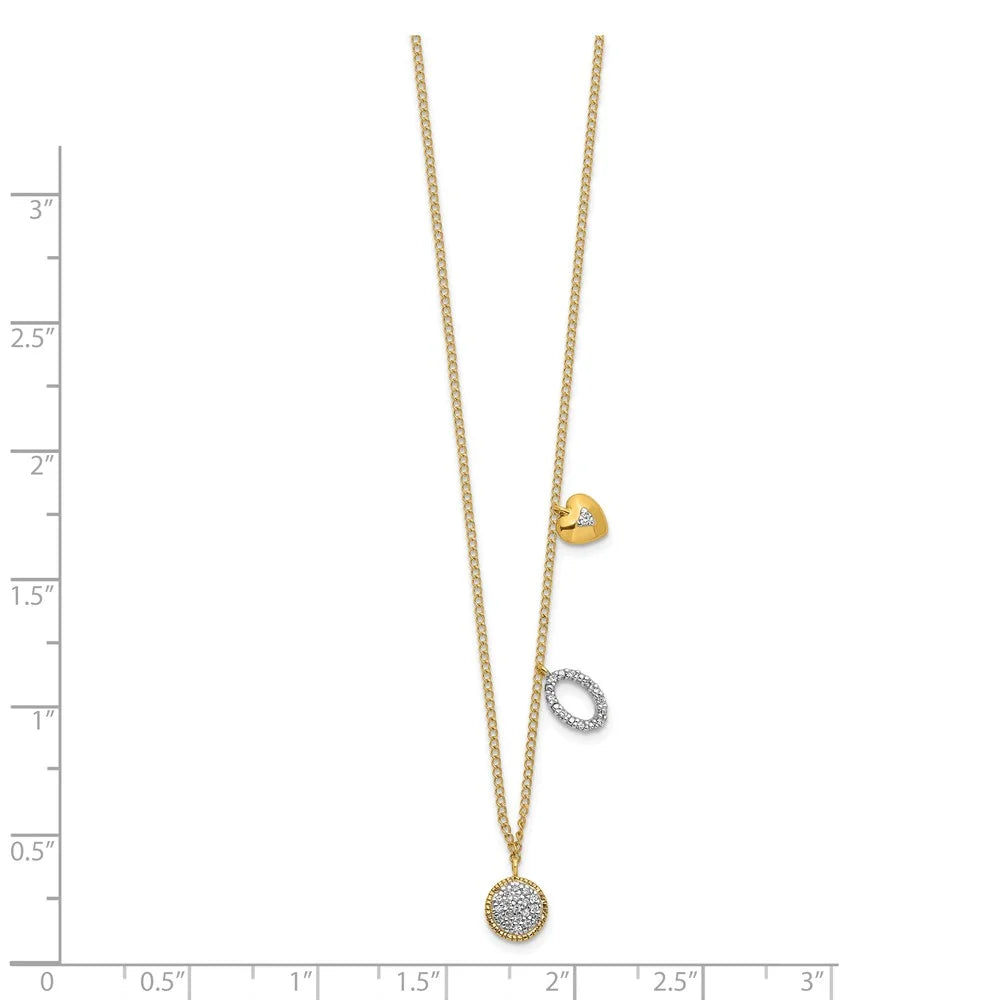 14kt Yellow Gold Diamond Circle Heart Necklace L98704