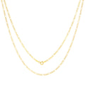10k Yellow Gold Solid Figaro Chain Link Pendant Necklace 16" - 24" J67938