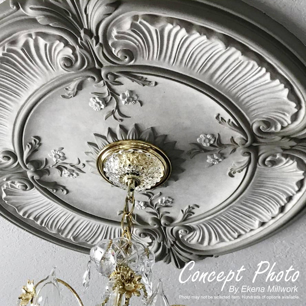 15 3/4x22OD x 3 1/4x22ID x 1x22P Hand-Painted Gold Ceiling Medallion E605