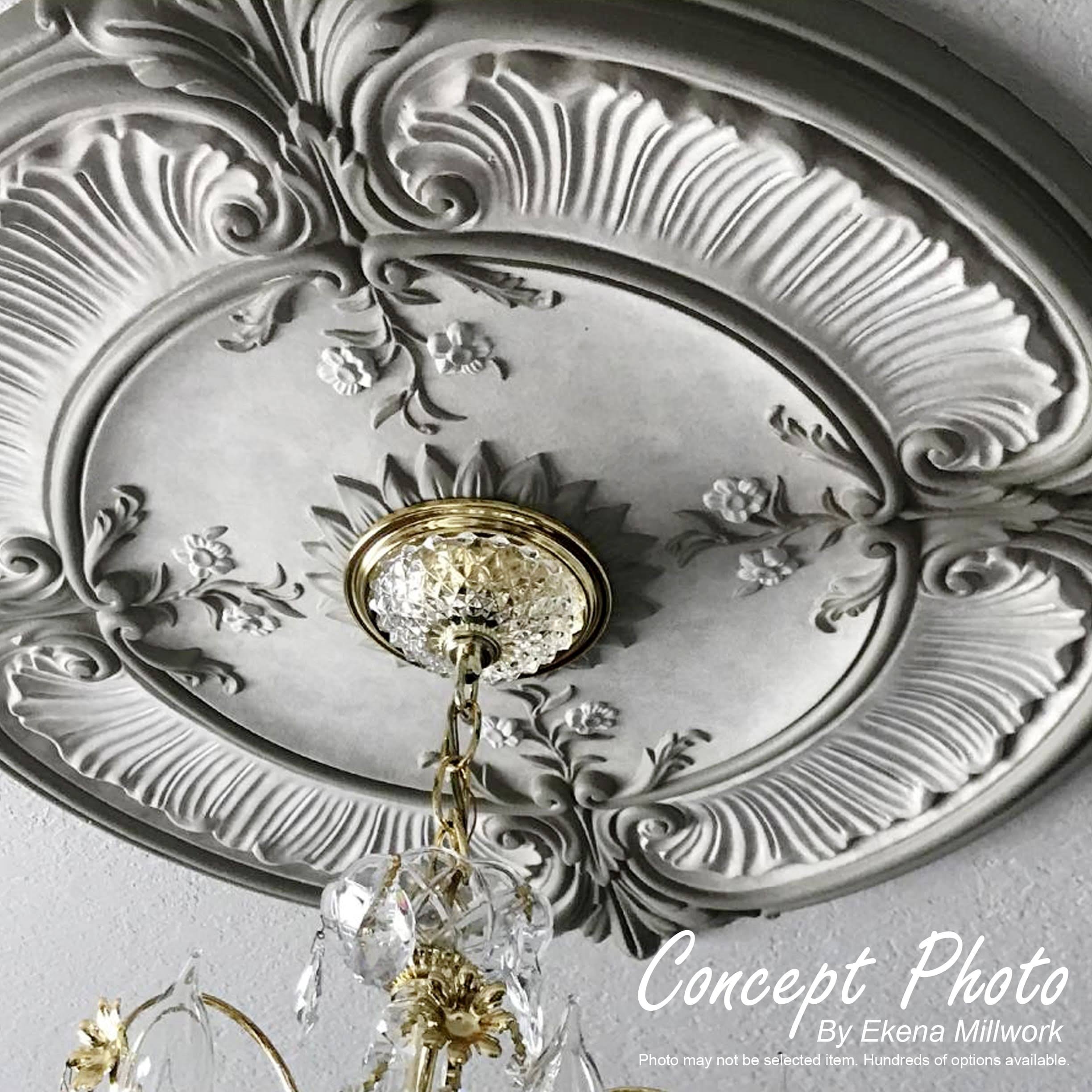15 3/4x22OD x 3 1/4x22ID x 1x22P Hand-Painted Gold Ceiling Medallion E605