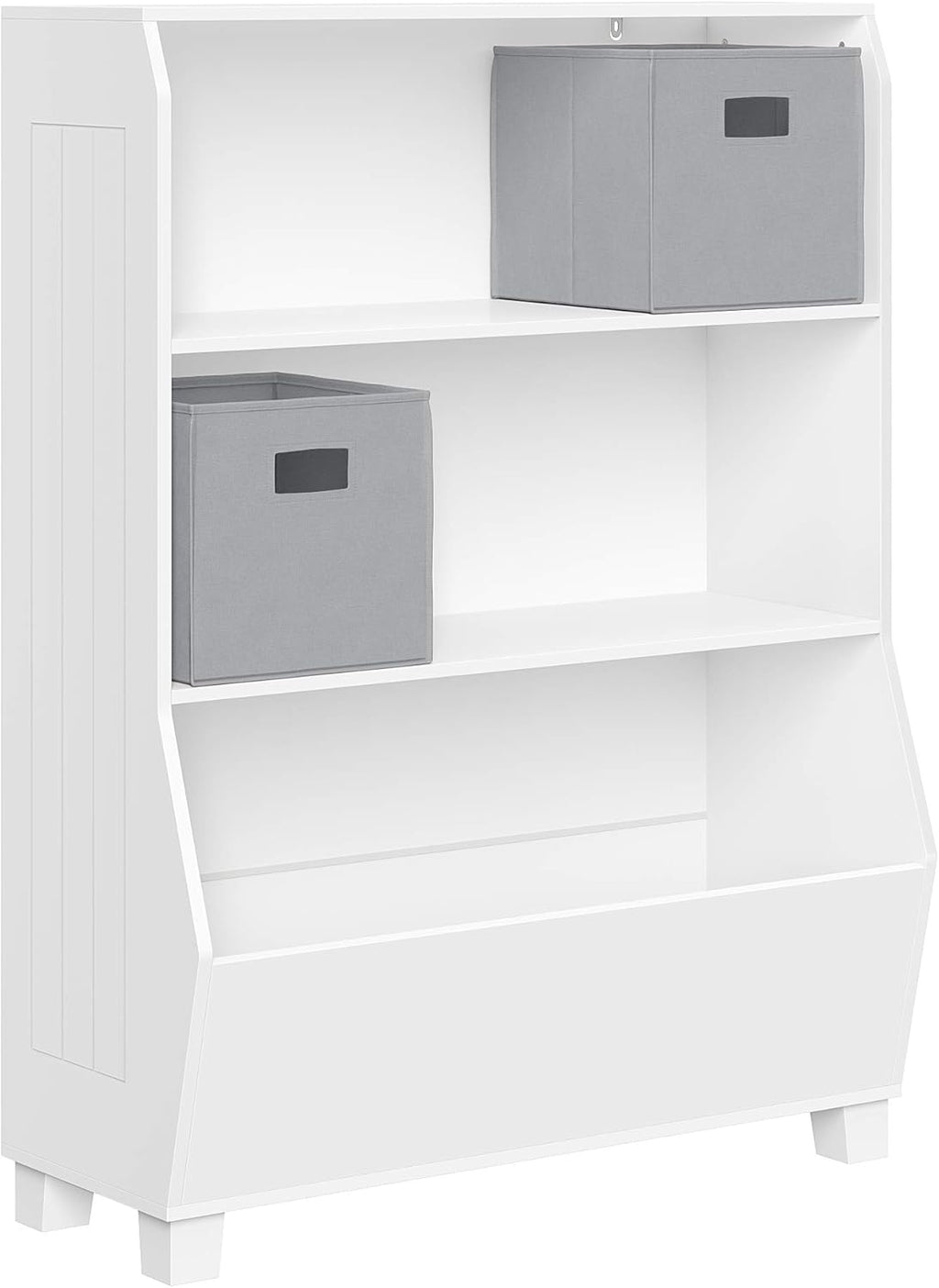 White Bookcase with Toy Organizer Y934892