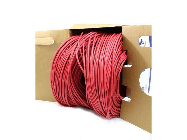 1000 ft. Red Cat5e Plenum Unshielded Solid Cable T191