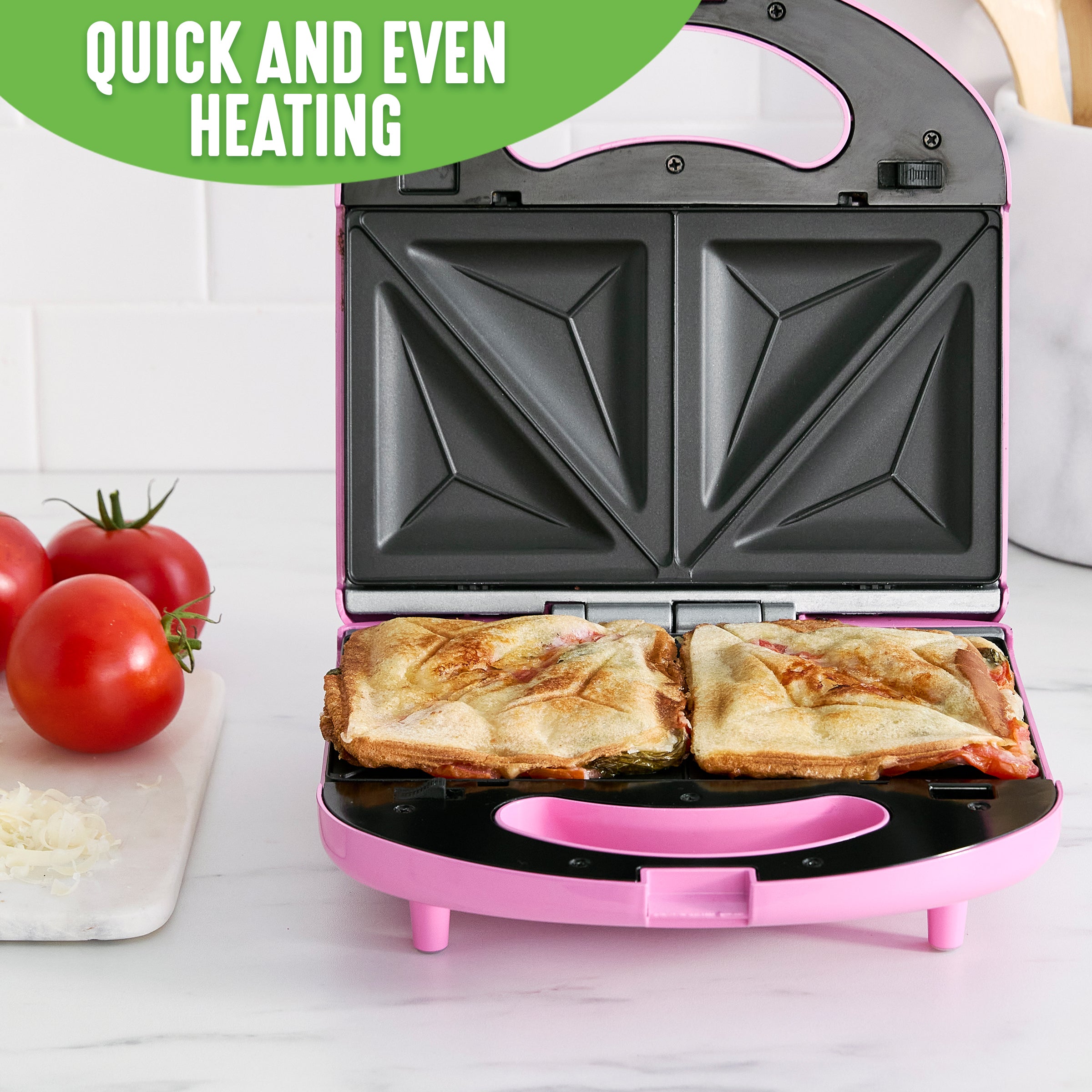 Pink Sandwich and Waffle Maker C715136