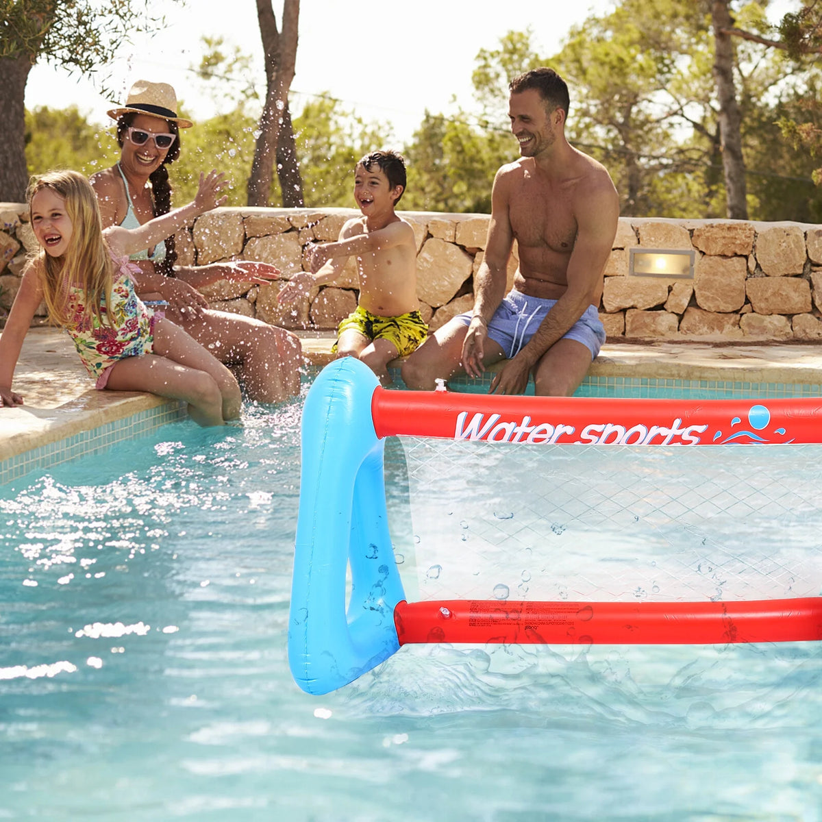 Inflatable Pool Float Set with Volleyball Net and Volleyballs R2936