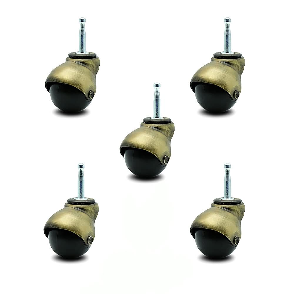 Flat Black 2 Inch Swivel Ball Casters with Top Plate Set of 4 O4369