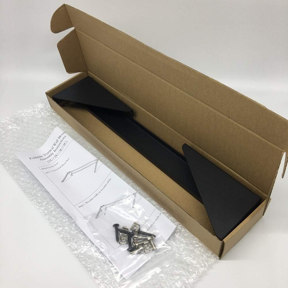 2 Pack 1U Light-Loading Foldable 19 Inches Cold Rolled Steel Vertical Wall Mount Rack Including Hardware P610