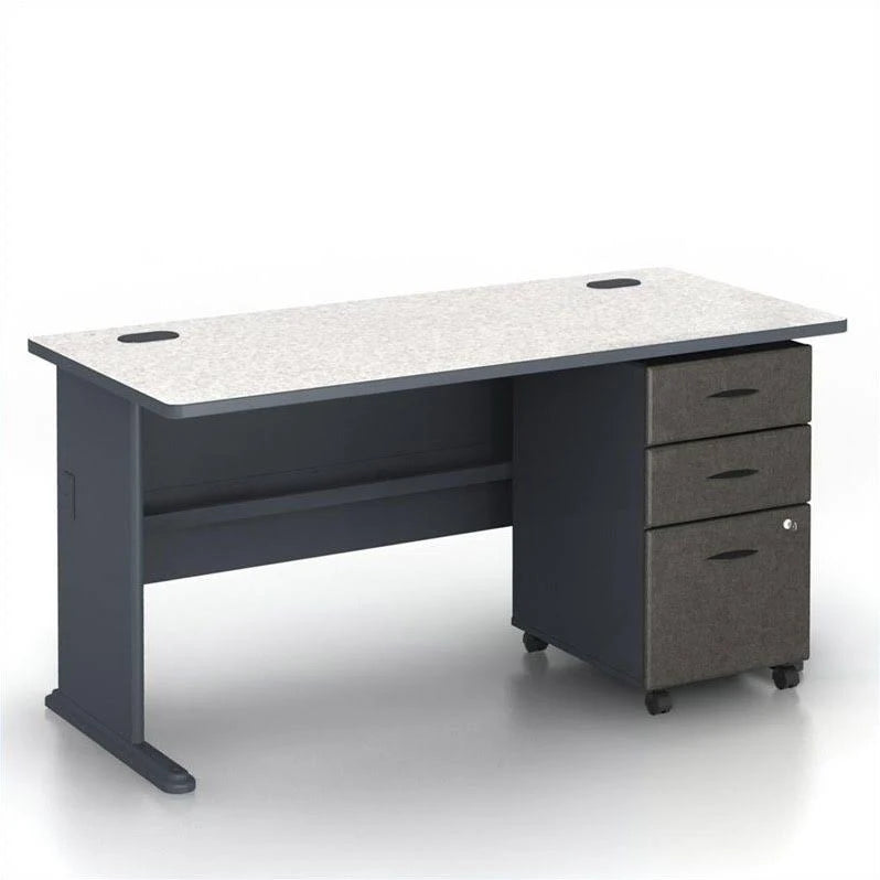 60x22 Computer Desk with 3-Drawer File Cabinet G43941