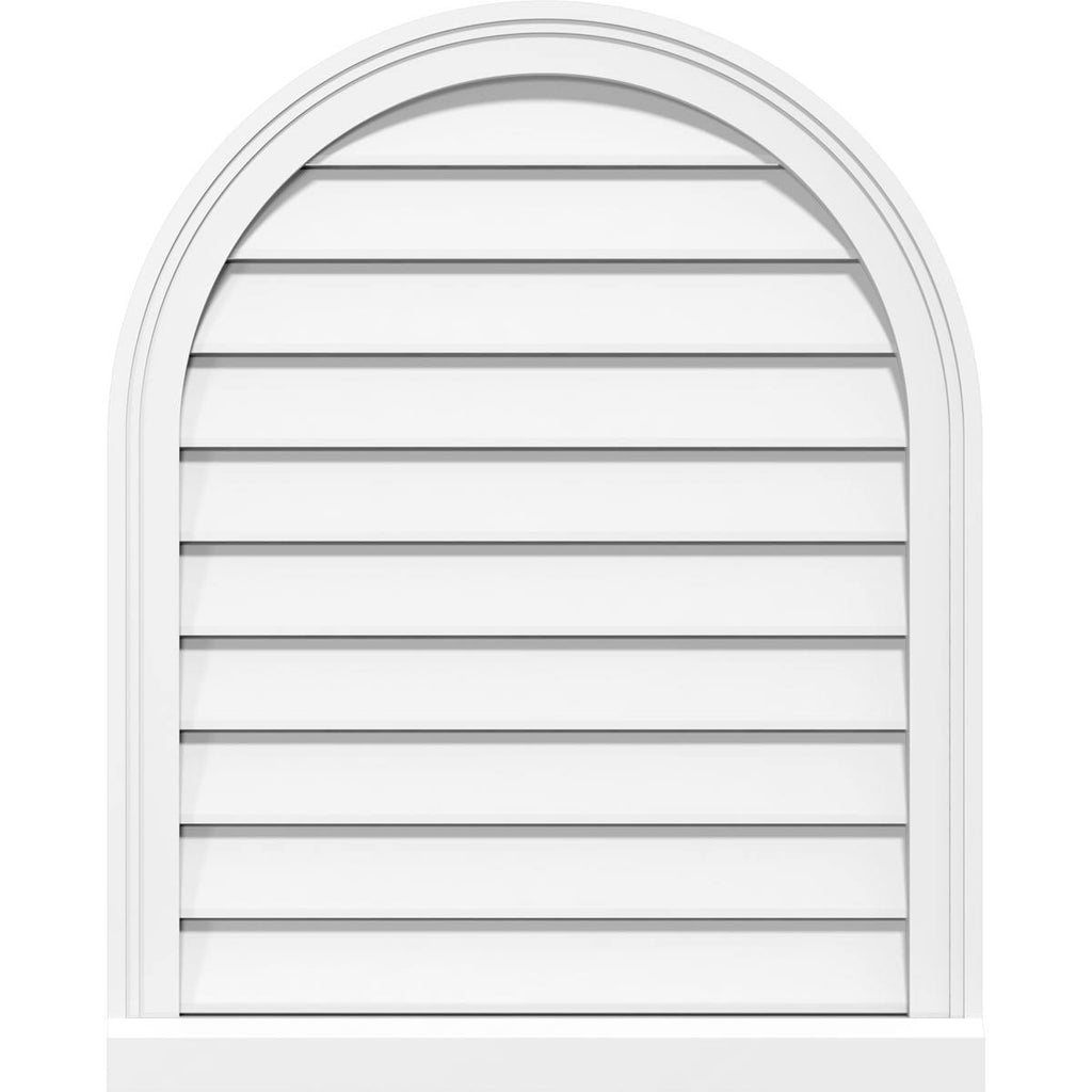 Round Top Surface Mount PVC Gable Vent with Brickmould L628365