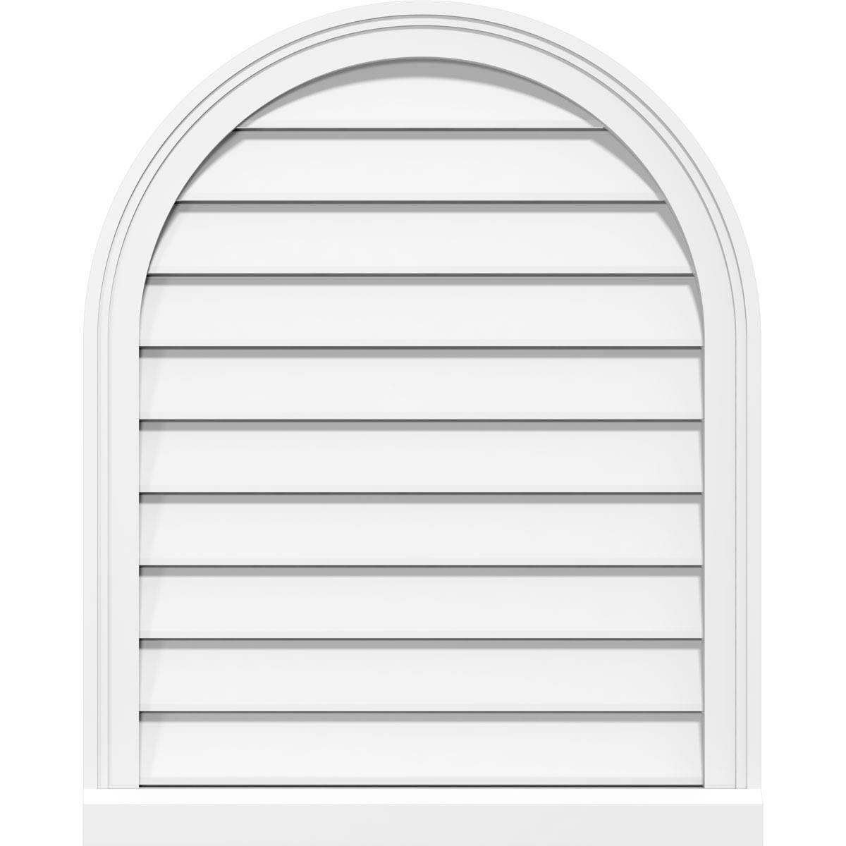 Round Top Surface Mount PVC Gable Vent with Brickmould L628365