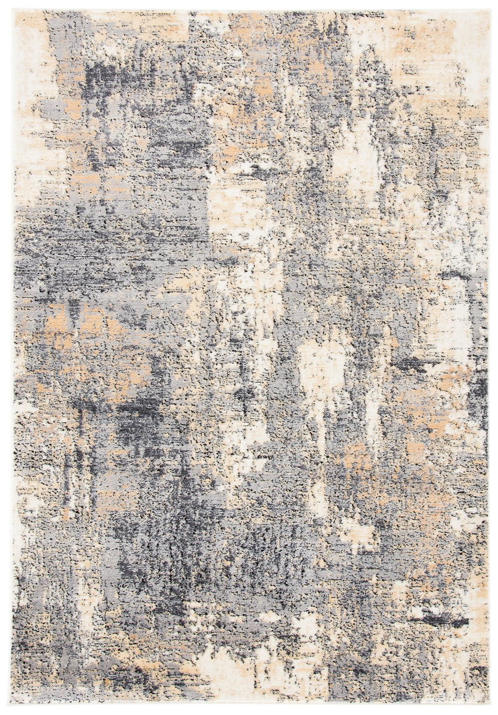 Grey/Gold Distressed Marble Area Rug X866