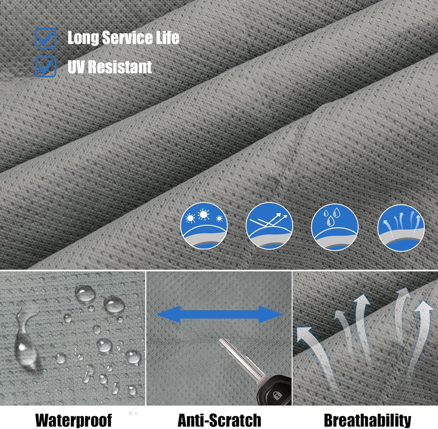 RV Cover 6 Layers Windproof Anti-Scratch UV Resistant (22'1''-24) O629854
