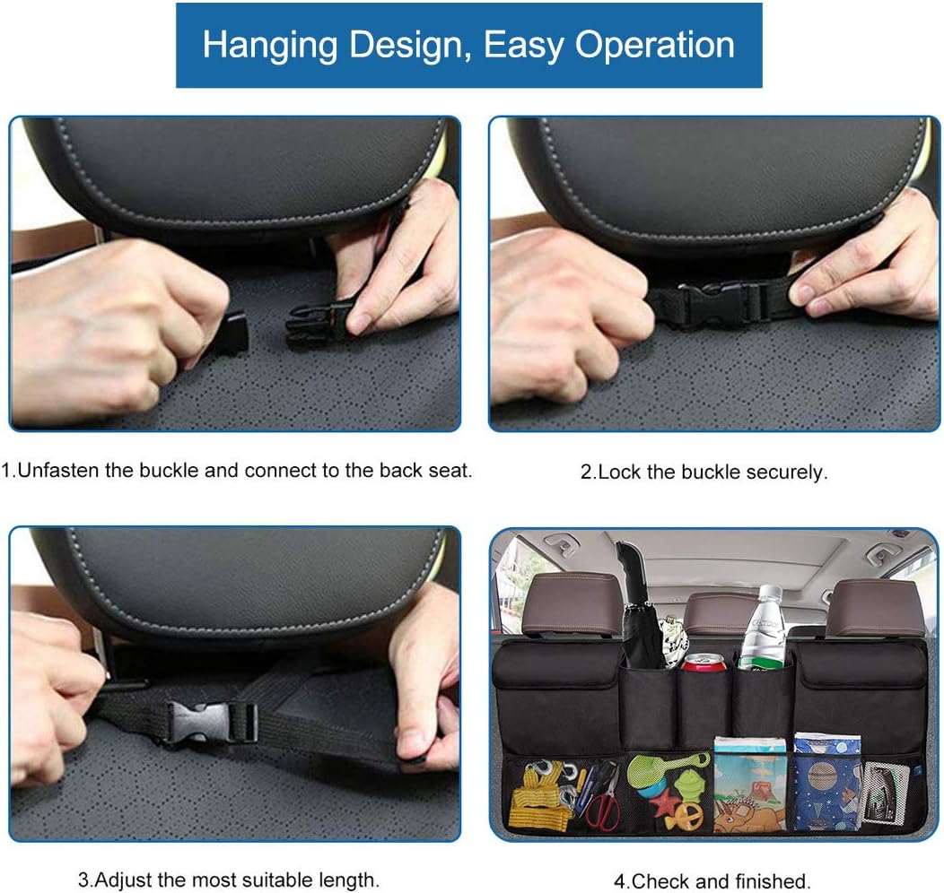 Trunk Organizer Car Storage with 5 Deep Pockets & 4 Pockets Mesh, Pack of 2 G41057