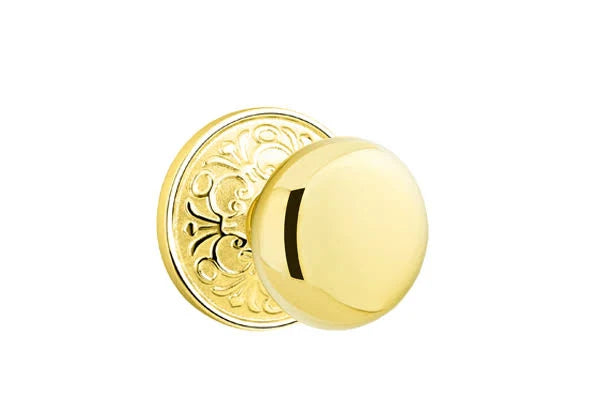 Passage Set Unlacquered Brass Knob with Rosette F481