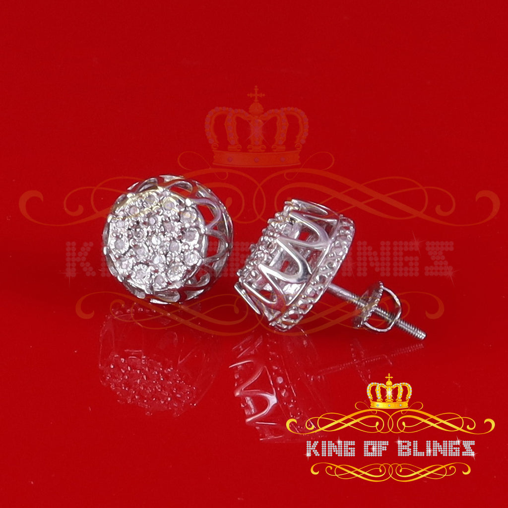 0.07ct Diamond 925 Sterling Silver Stud Round Earrings Q140