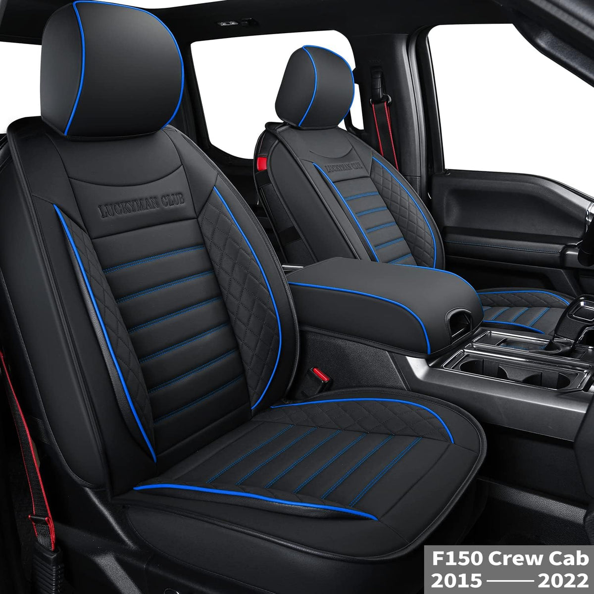Black Faux Leather Seat Covers for F150 Crew Cab S76959
