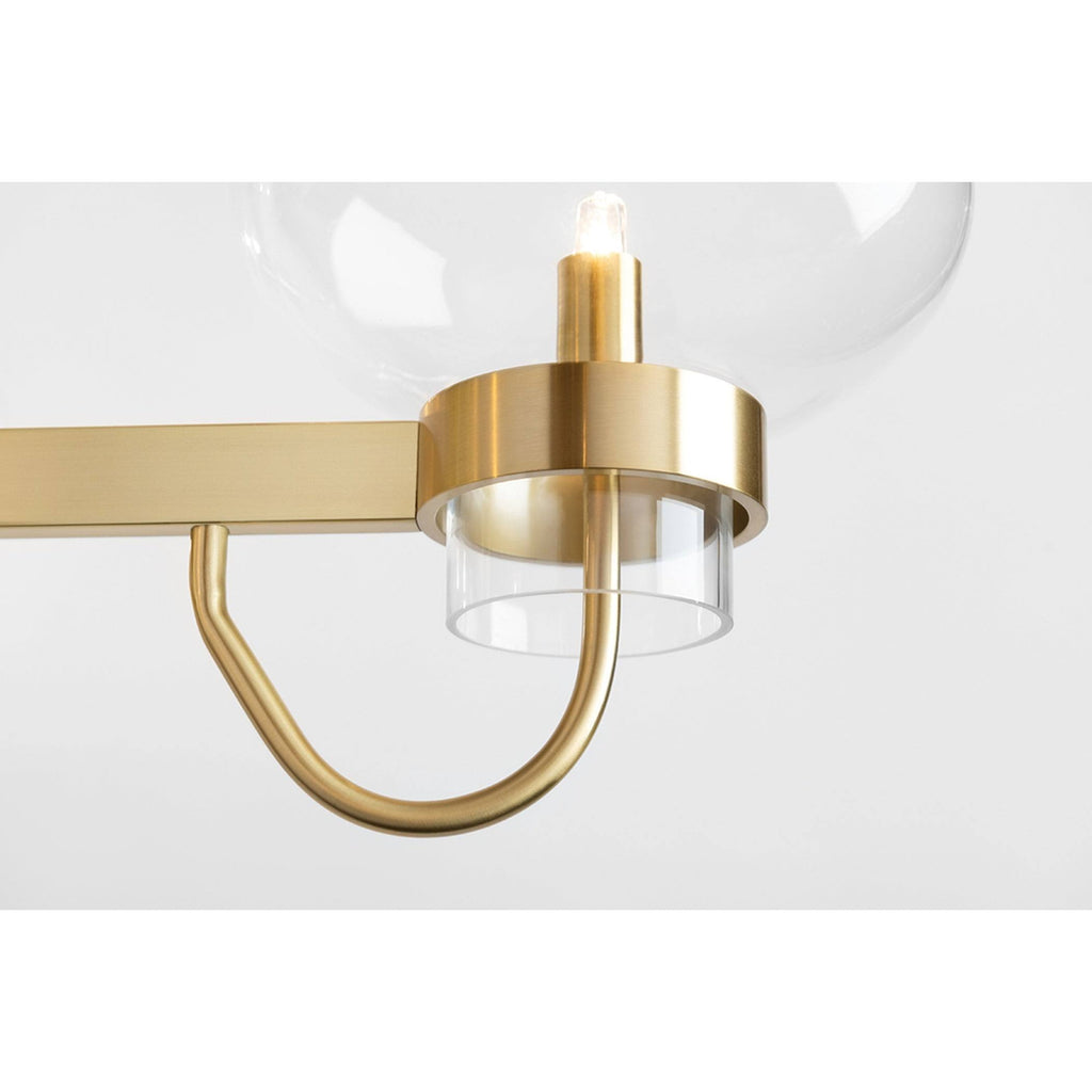 3-Light Semi Flush Aged Brass U546