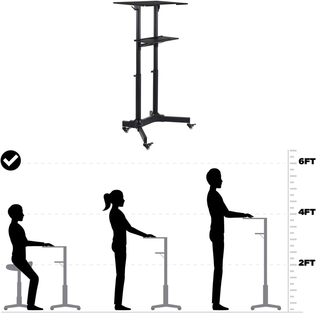 Mobile Standing Height Desk with Caster Wheels U292