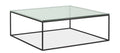 Satin Etched Tempered Glass Square Coffee Table M283129