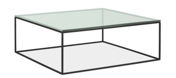 Satin Etched Tempered Glass Square Coffee Table M283129